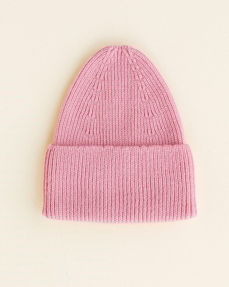 Ull Beanie barn - 100% Merino, Ubehandlet - Rib Lue Fonzie