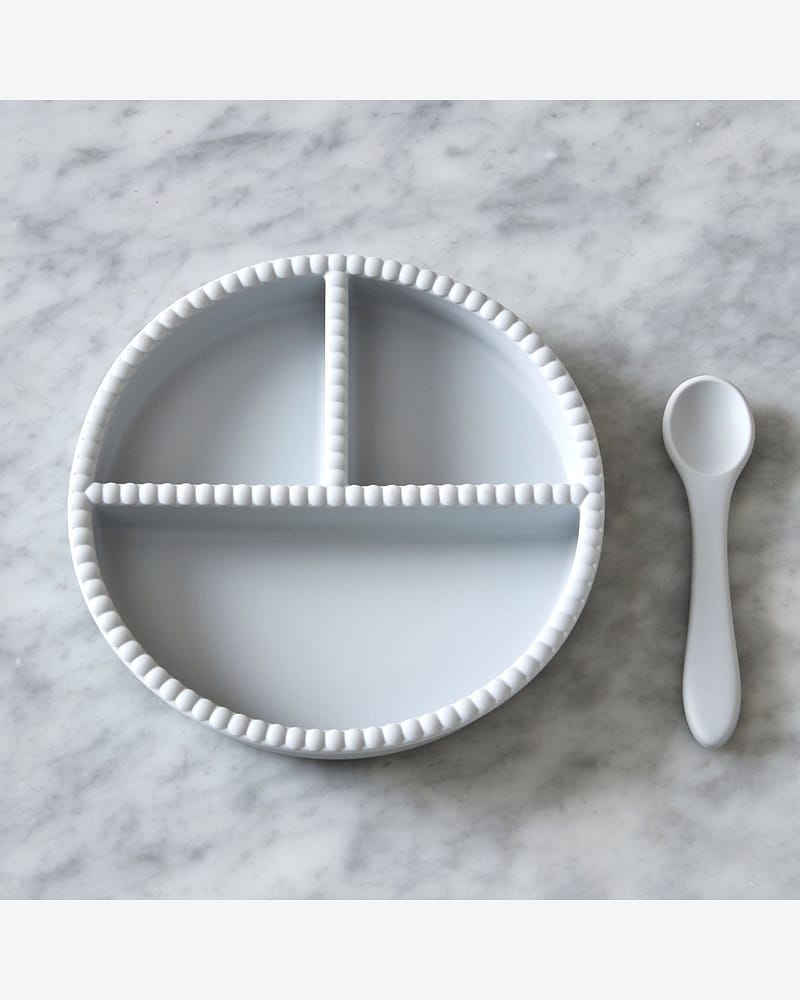 Spisesett, Tallerken og Skje - 100% Silikon | Little Bubble Dining Set