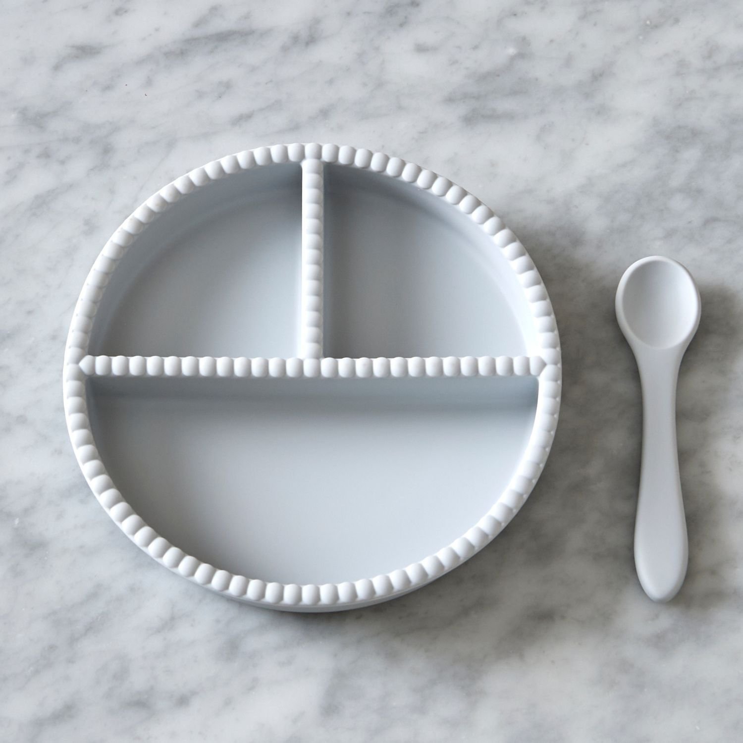 Spisesett, Tallerken og Skje – 100% Silikon | Little Bubble Dining Set