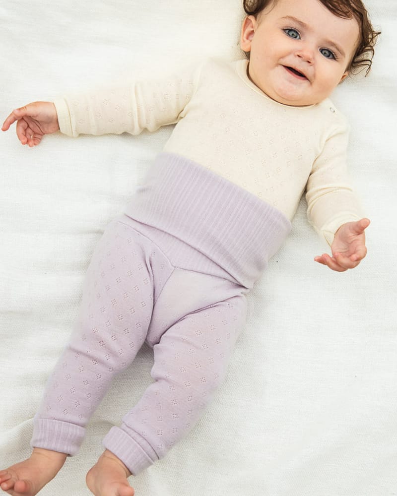 Ullbukse m/ dobbelt liv - 100% Merino, Pointelle | Ullongs