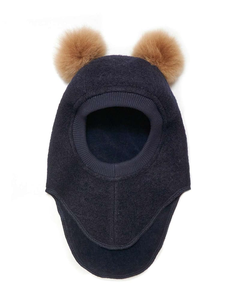 Balaclava Ull 2-Lags - Børstet Ullfleece | Alpaca Pompoms