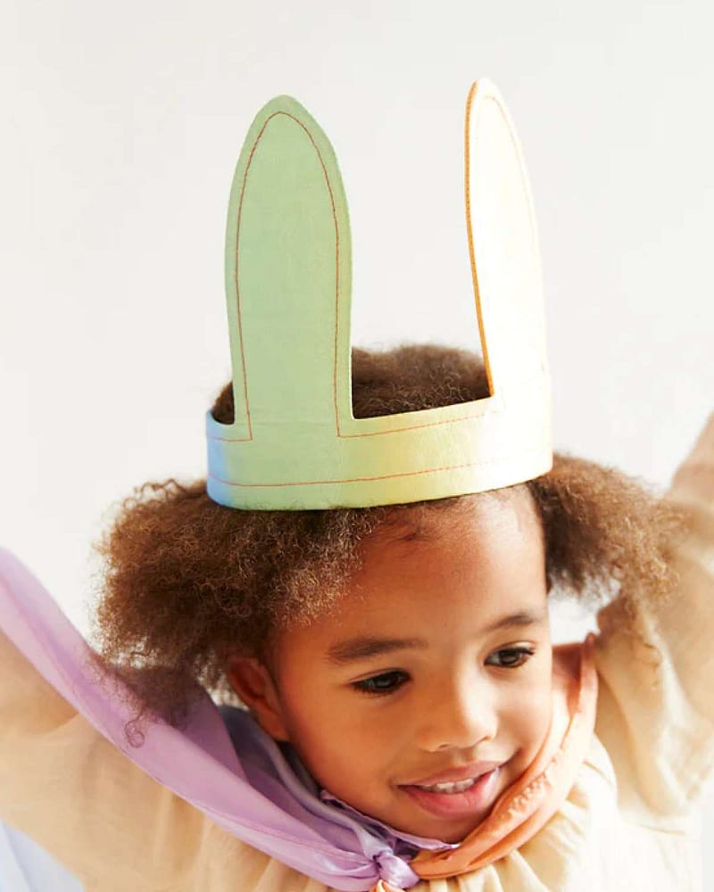 Hårbånd med Kaninører - 100% Silke | Rainbow Bunny Ears