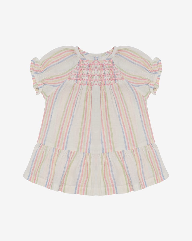 Kjole Baby m/ Volanger - 73% Bomull, 27% Linen | HCKatinka Hello
