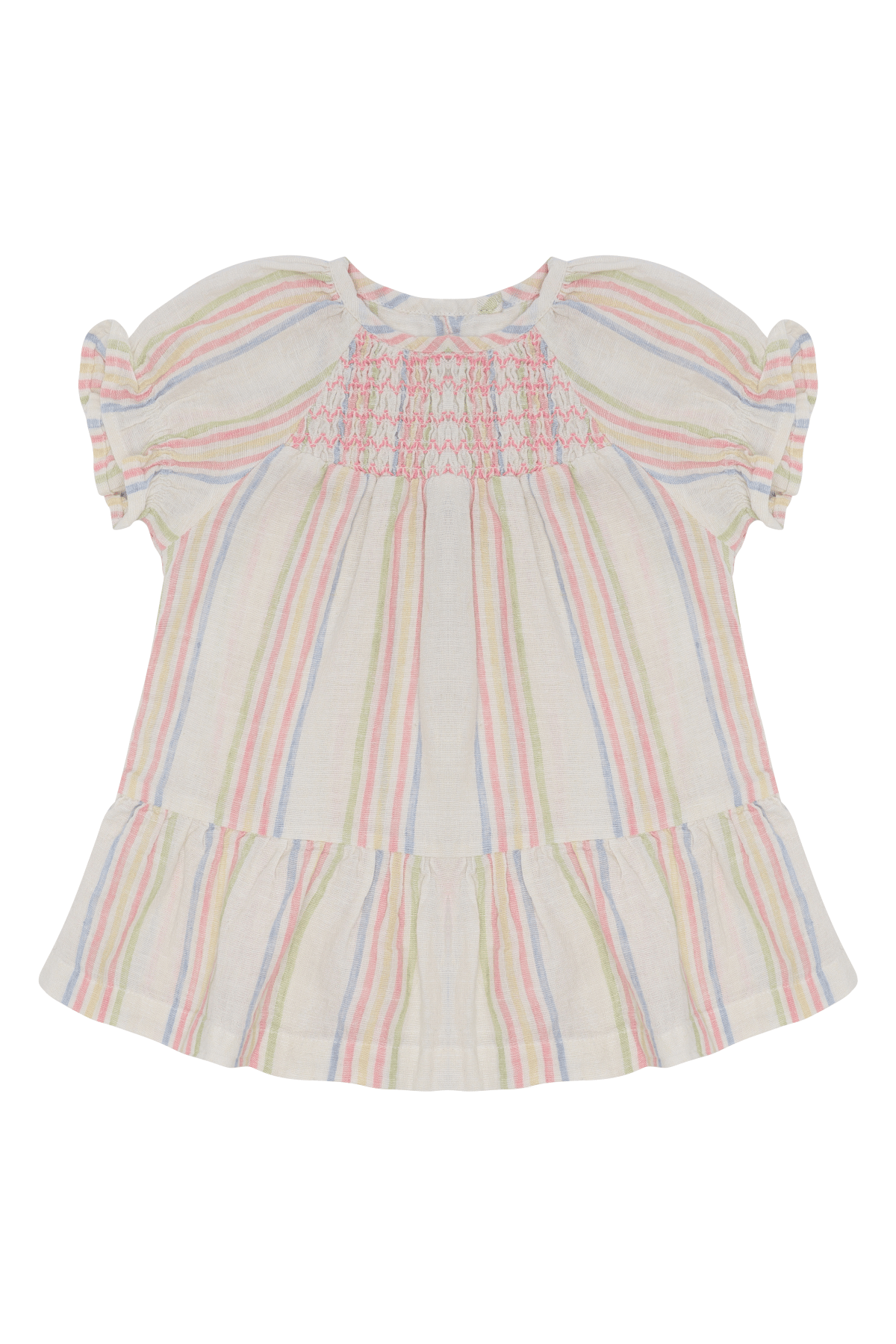 Kjole Baby m/ Volanger – 73% Bomull, 27% Linen | HCKatinka Hello, Whisper