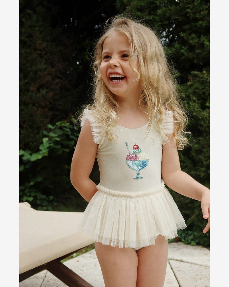 Badedrakt med Skjørt og Glitter - Badetøy | Amandine Swimsuit