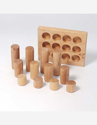 Putte- og Stableleke - Natural, 12 deler | Stacking Game Rollers