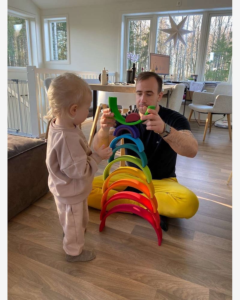 Regnbue Stor Orginal - Stableleke i Tre | Montessori Leker