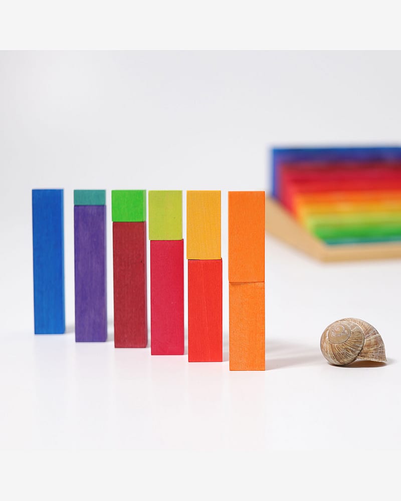 Små Telleklosser i Trapp - 100 Byggeklosser i Treramme | Small Stepped Counting Blocks