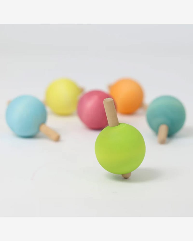 Sett med Snurrebass 6stk | Pastel Spinning Top
