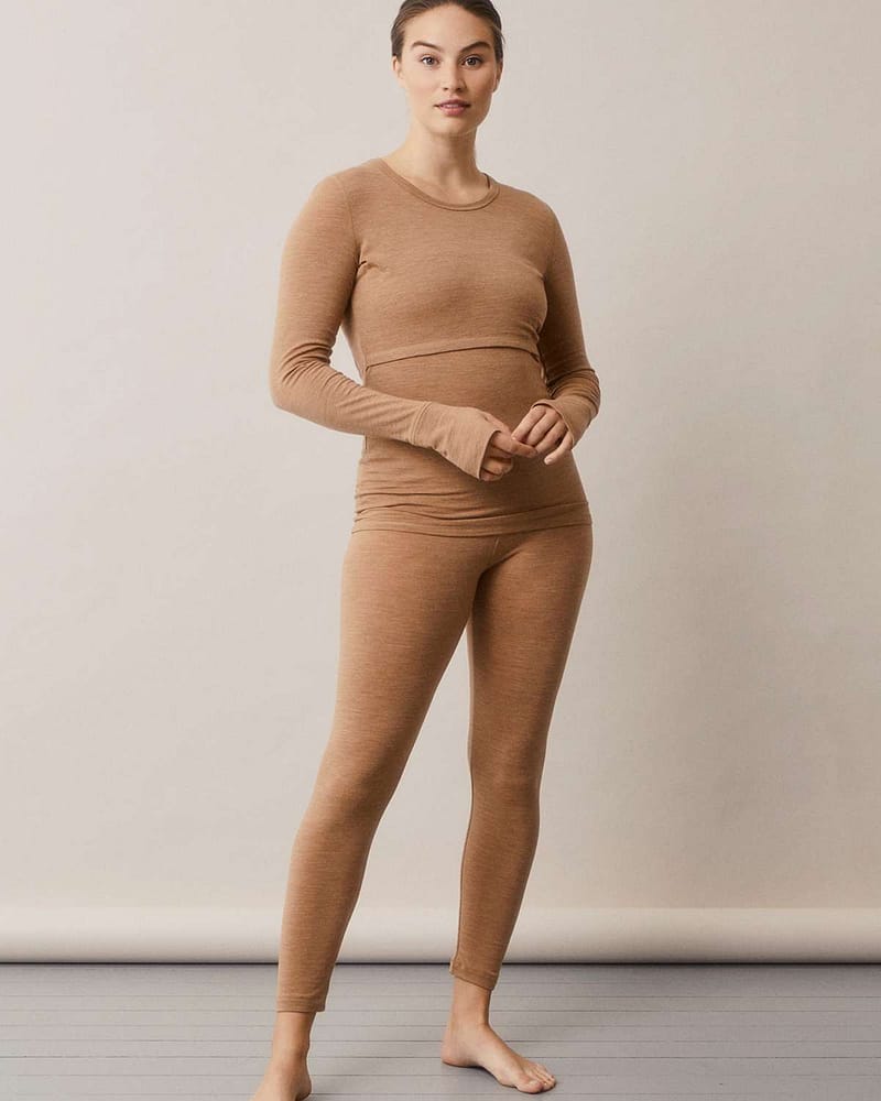 Gravidtights Ull - 95% Økologisk Merino - Sømløs front