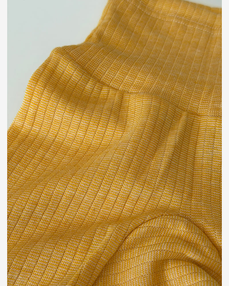 Bukse Rib m/ høyt liv – 45% Bomull, 35% Merino, 20% Silke – Ubehandlet Ull