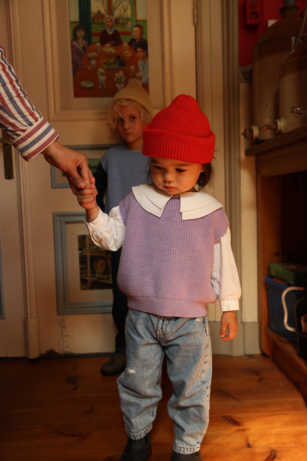 Ullvest Barn – 100% Merino, Ubehandlet Ull | Vest Harvey, Lilac
