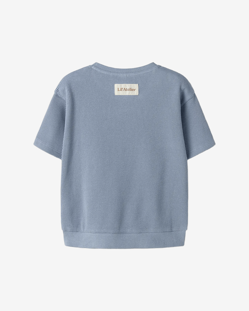 Topp Barn - Vaffelstruktur i Øko Bomull | NMMHARUN SS LOOSE SWEAT LIL