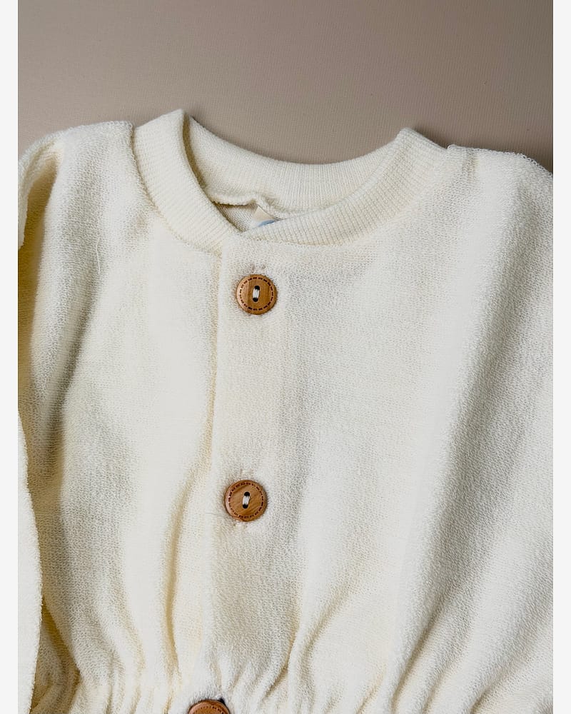 Nattpose Baby M/ Knapper - Ullfrottè, 100% Merino