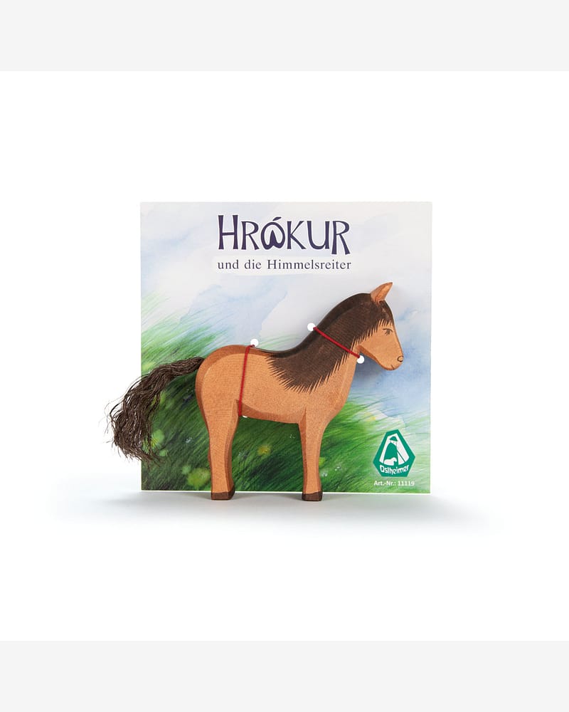 Hest Lekedyr - Håndlaget Trefigur | Icelandic Horse Hrókur