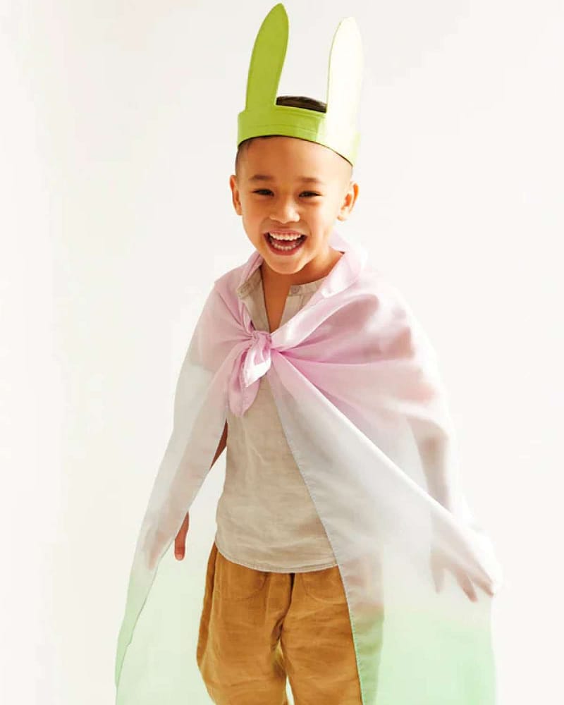 Hårbånd med Kaninører - 100% Silke | Rainbow Bunny Ears