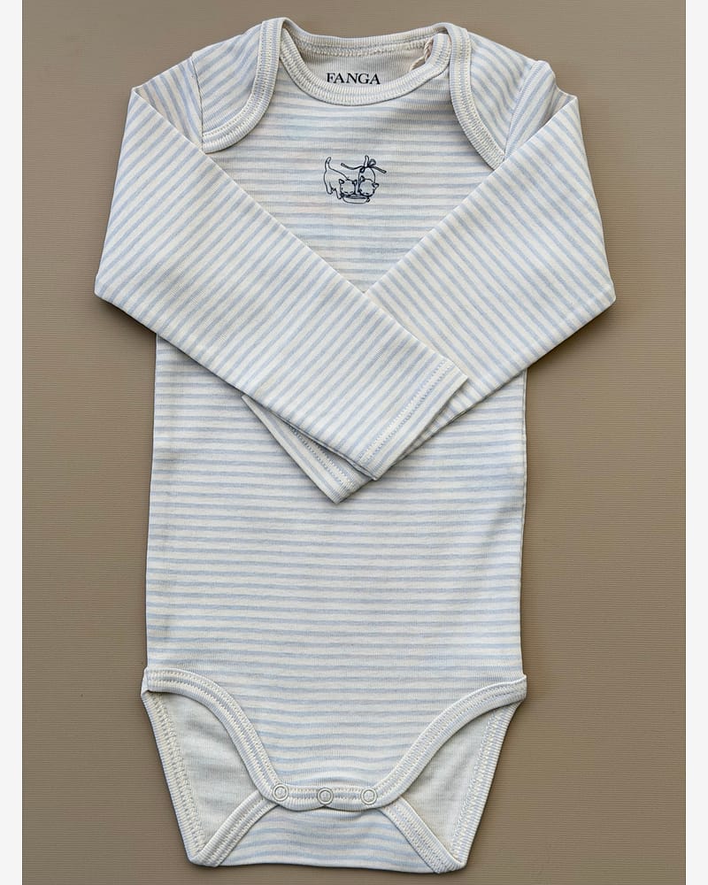 Body m/ Konvolutt Hals - 100% Øko Bomull | Fio Stripe LS Body