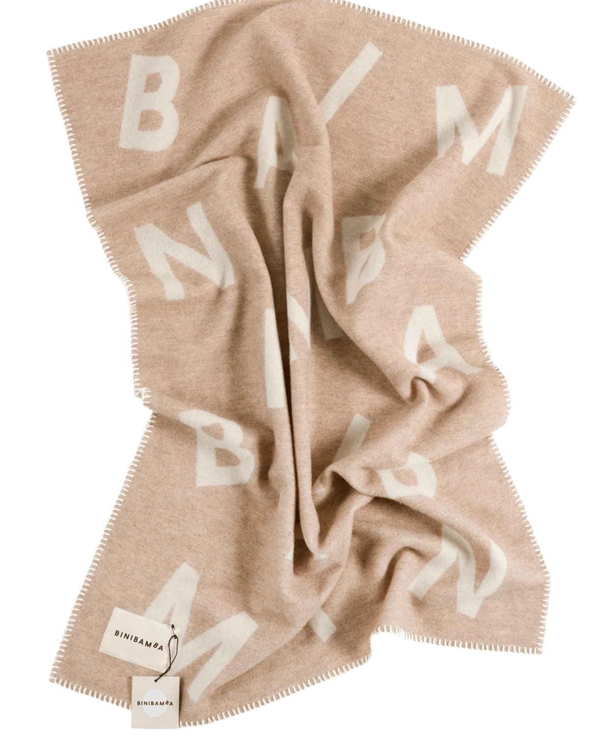 Babyteppe Ull, Tykt – 100% Merino, Ubehandlet | Alphabet Biniblanket, Milk + Toast