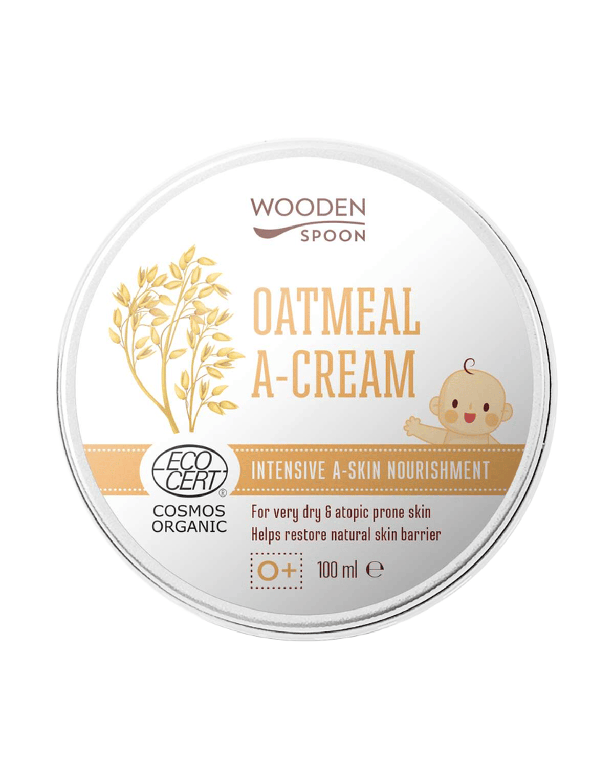 Hudkrem Baby 0+ – Tørr hud og eksem – Økologisk, 100% Naturlig | Oatmeal A-cream