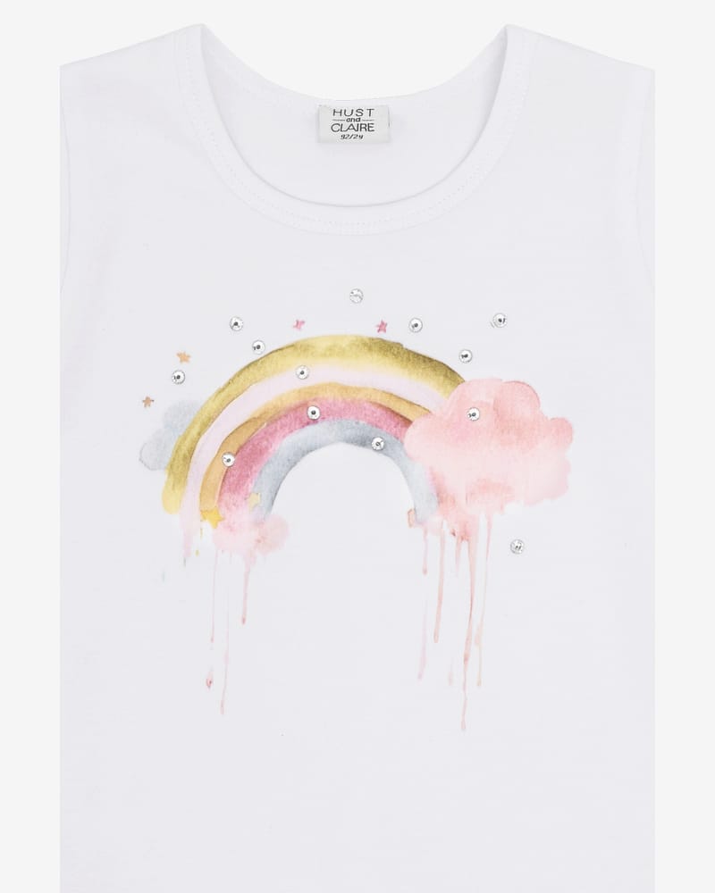 T-skjorte Barn M/ Glitter - Bomull, Elastan | HCAlma Rainbow