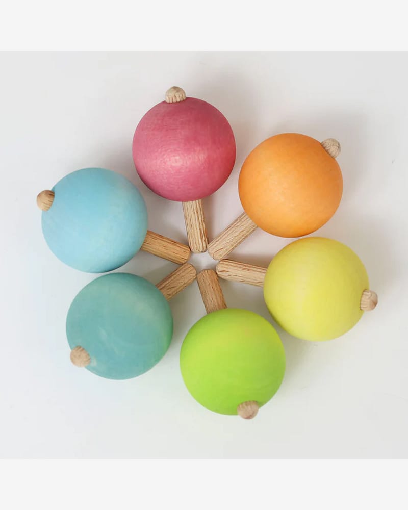Sett med Snurrebass 6stk | Pastel Spinning Top