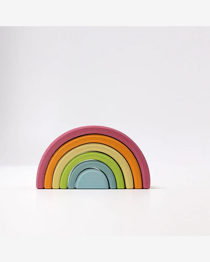 Regnbue Medium Pastel - Stableleke i Tre | Montessori Leker