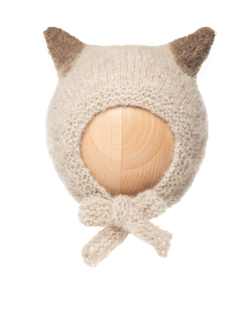 Ullue med Ører - Alpakka / Silke - Håndstrikket | Kitty Hat