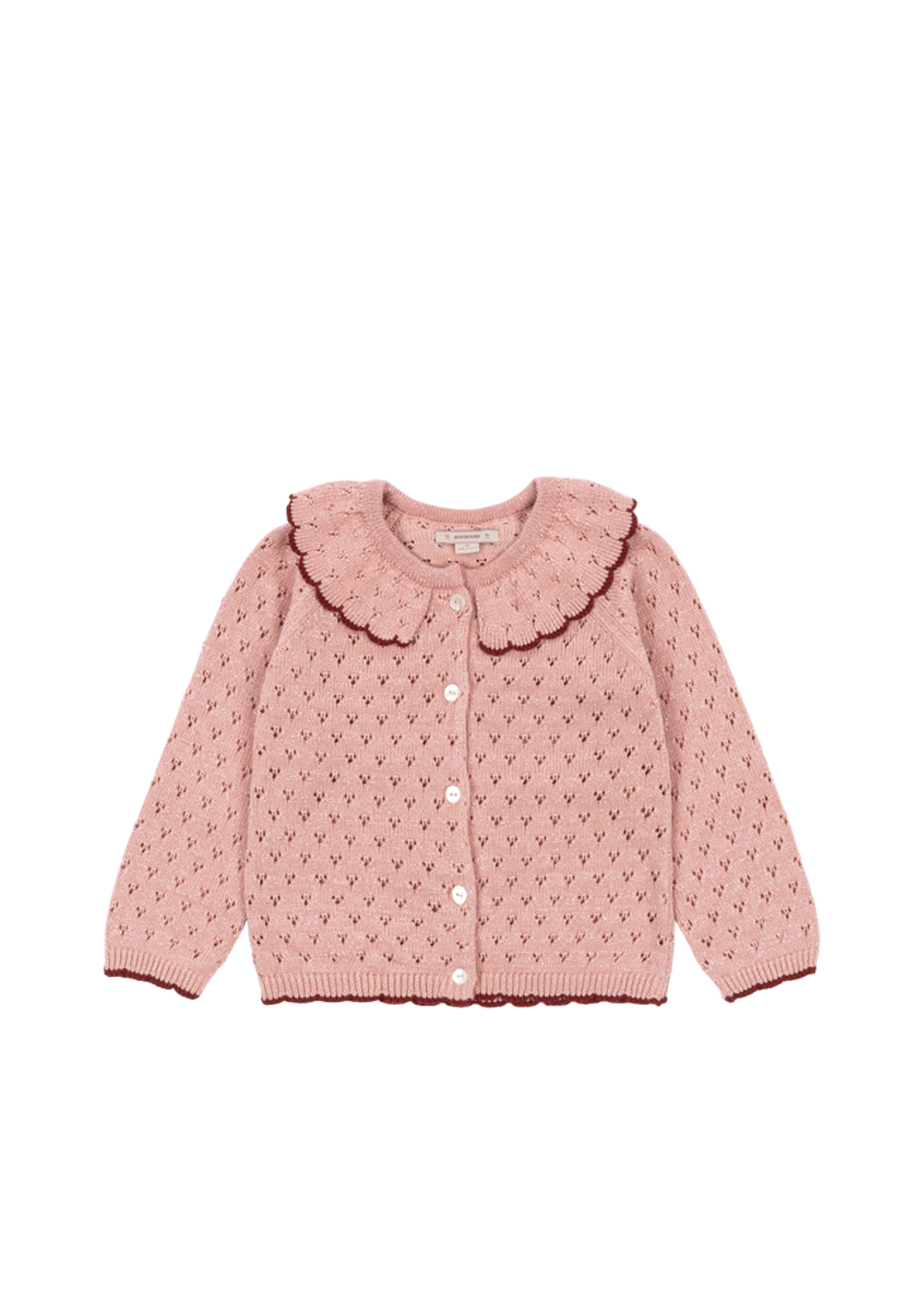 Ullcardigan m/ Glitter – Øko Bomull | Holiday Cardigan, Rosa Glitter - Mellow rose