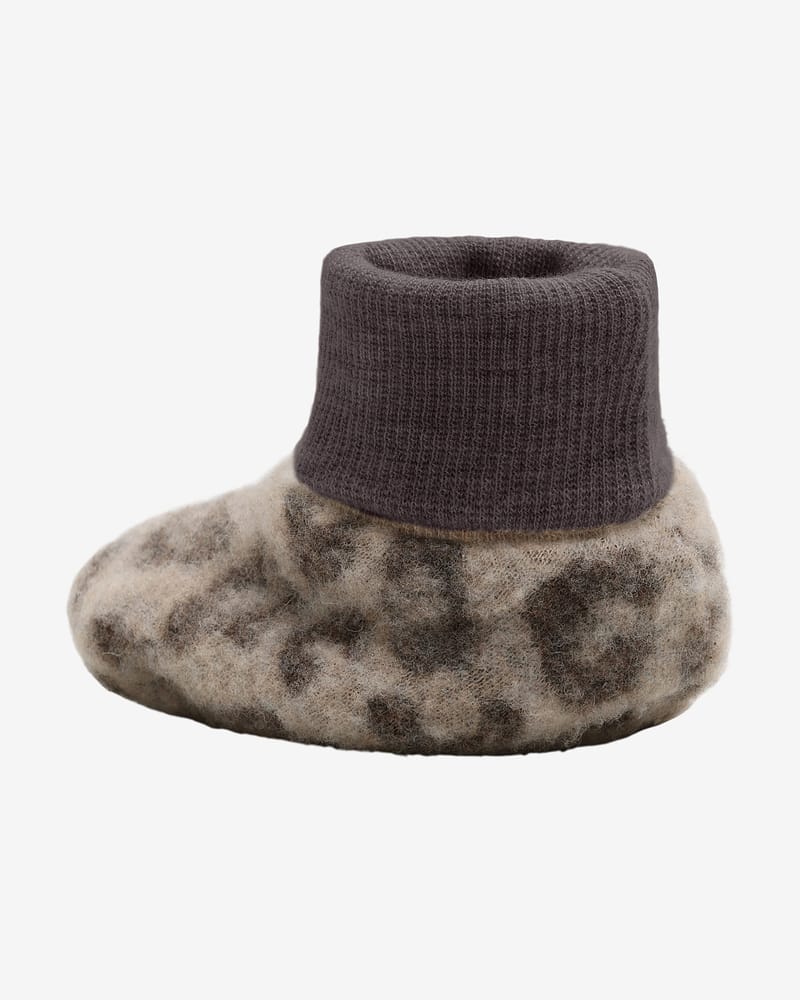 Ulltøfler i Ullfleece - Varm | Footies Wool Fleece Jacquard