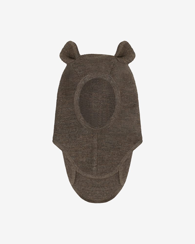 Balaclava Ull med Bamseører - 97% Merino, 3% Elastan, Tynn ullkvalitet | Balaclava Ears Wool Rib
