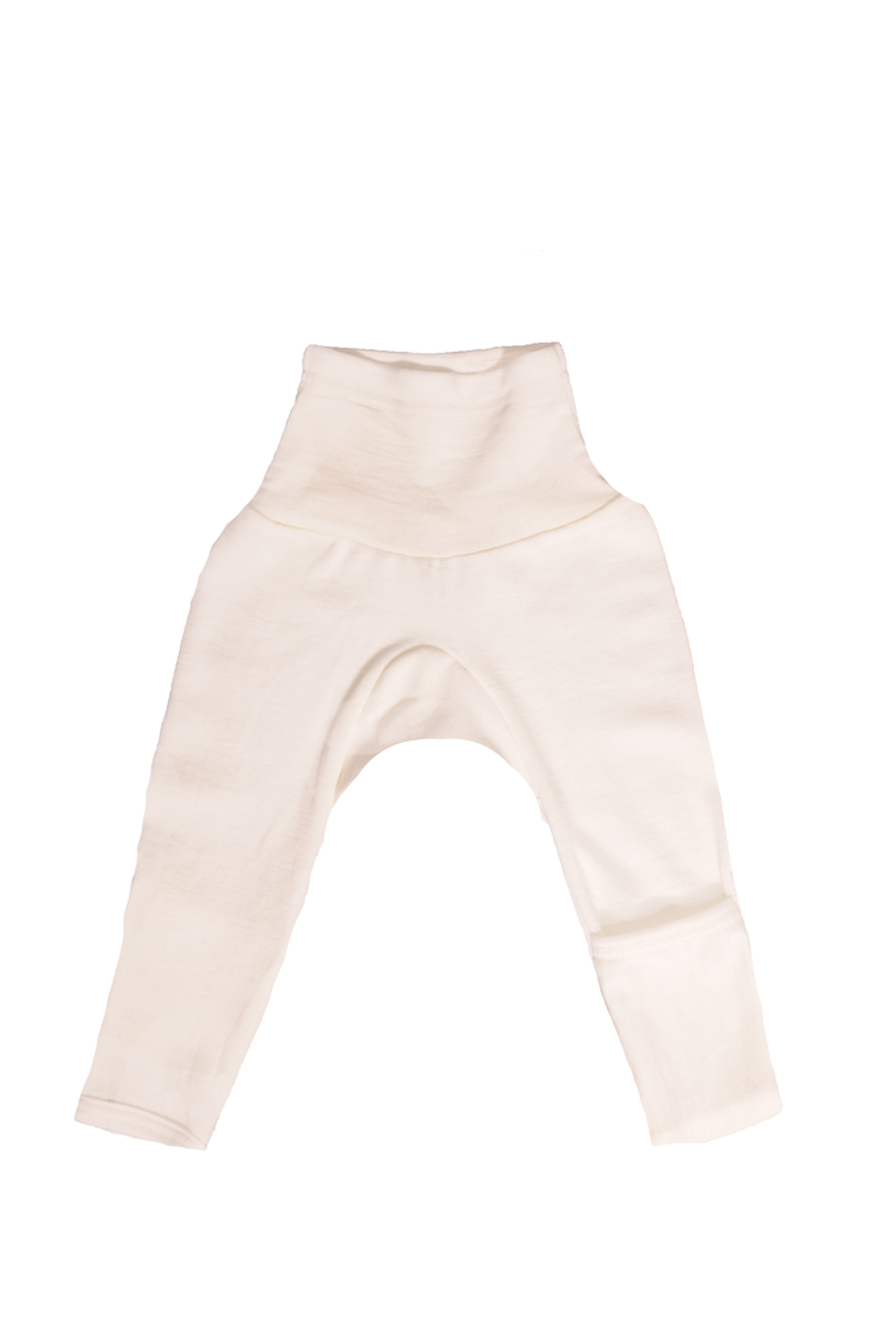 Ullbukse m/ dobbelt liv & trylleføtter – 70% Merino, 30% Silke – Ubehandlet Ull, Natur