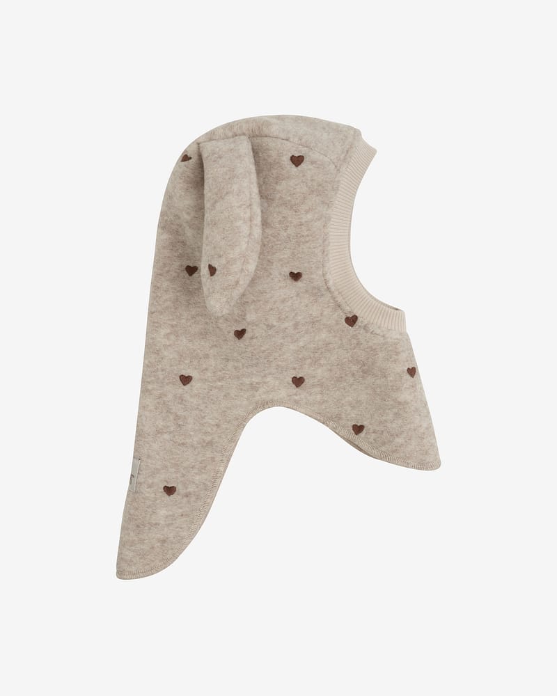 Balaclava Ull 2-lags - Kaninører, Børstet Ullfleece | Balaclava Ears Emb. Wool