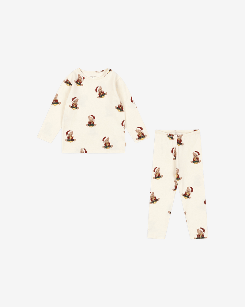 Pysjamas Barn - Bukse & Genser - Øko Bomull | Julepysj Basic Blouse/Pants Set Gots