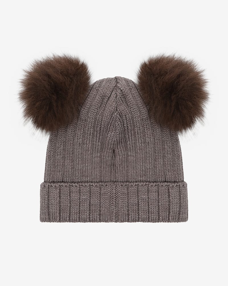 Lue med to Alpakkadusker - 100% Merinoull | Hat Knit Alpaca Pompoms