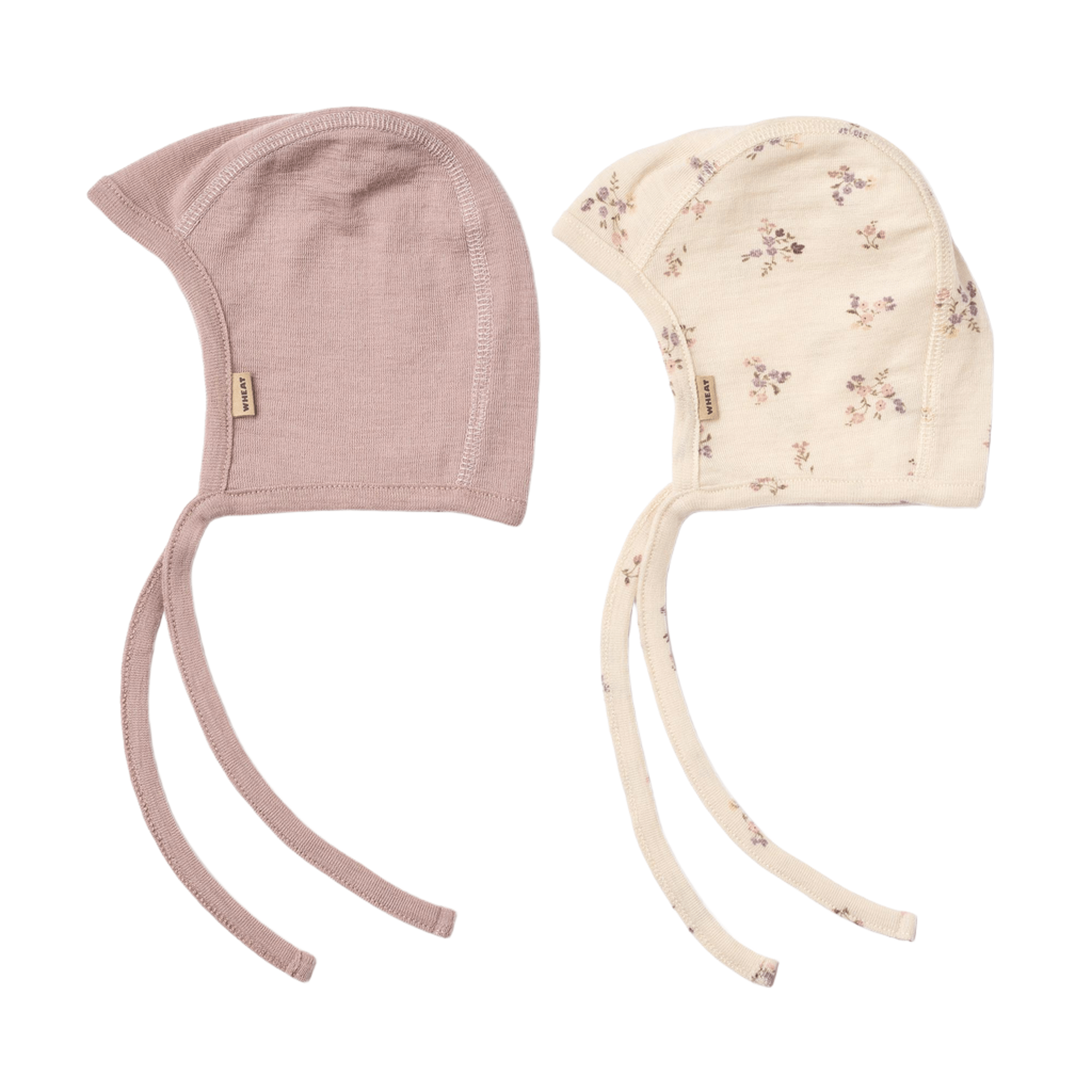 Babylue 2pk – 100% Merinoull, Tynn ullkvalitet | Bonnet Billie, Eggshell Flowers
