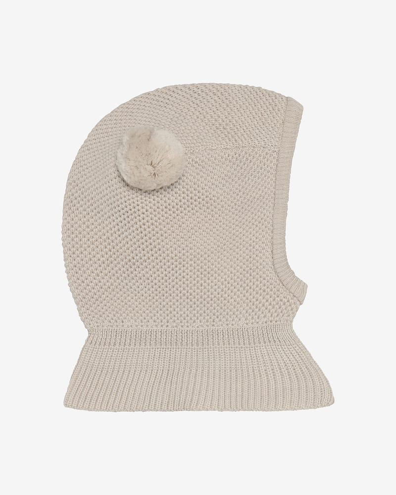 Balaclava Ull 2-Lags m/ Vindstopper | Windstopp Pompoms