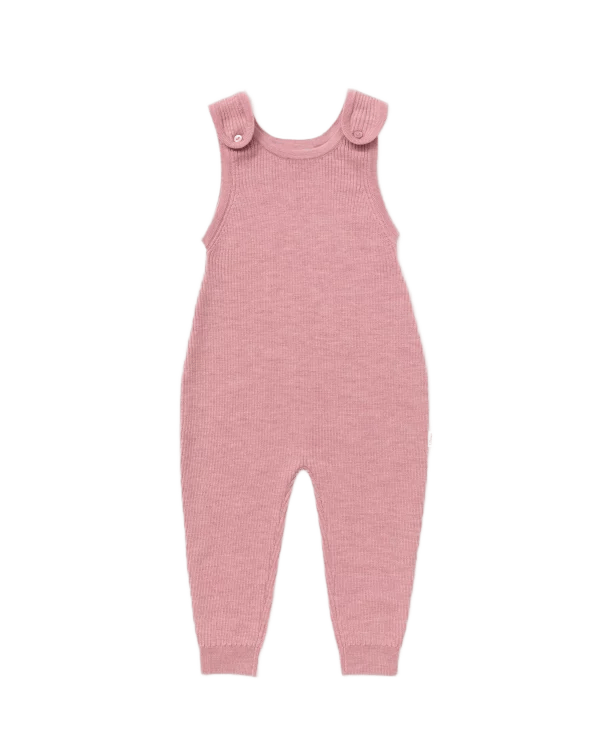 Sparkebukse Baby – 100% Merino | Overall Rib Light, Lyng - rosa
