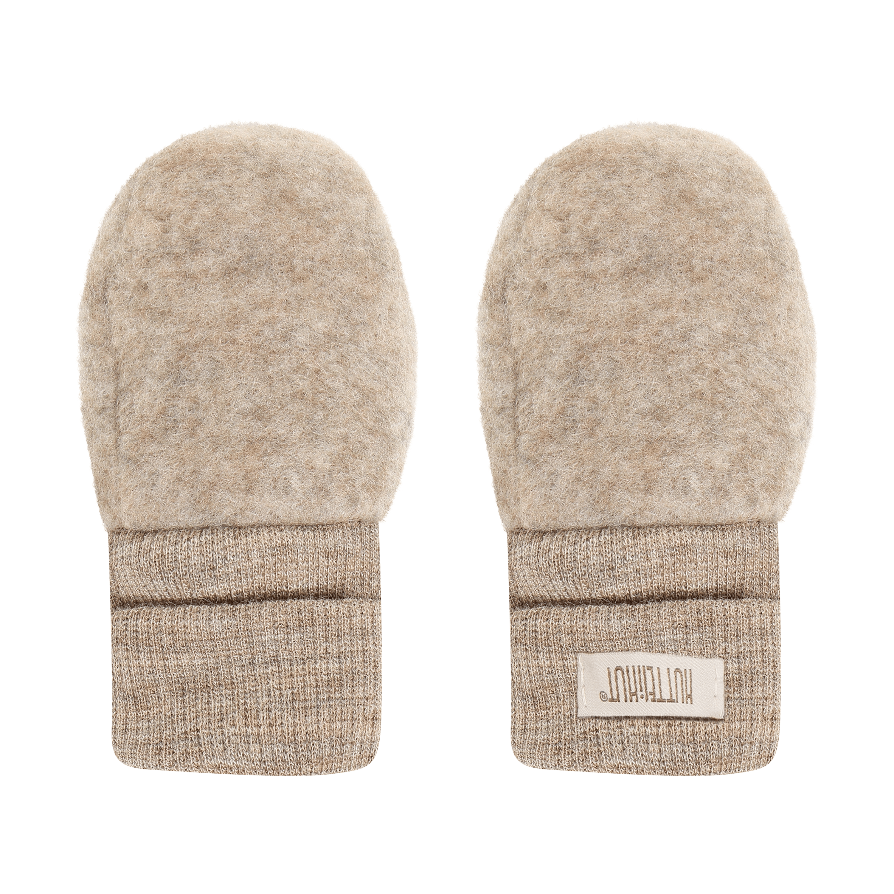 Ullvotter Ullfleece 2-Lags – Varm, 100% Merino | Mittens Wool Fleece, Lys Brun - Savannah Melange