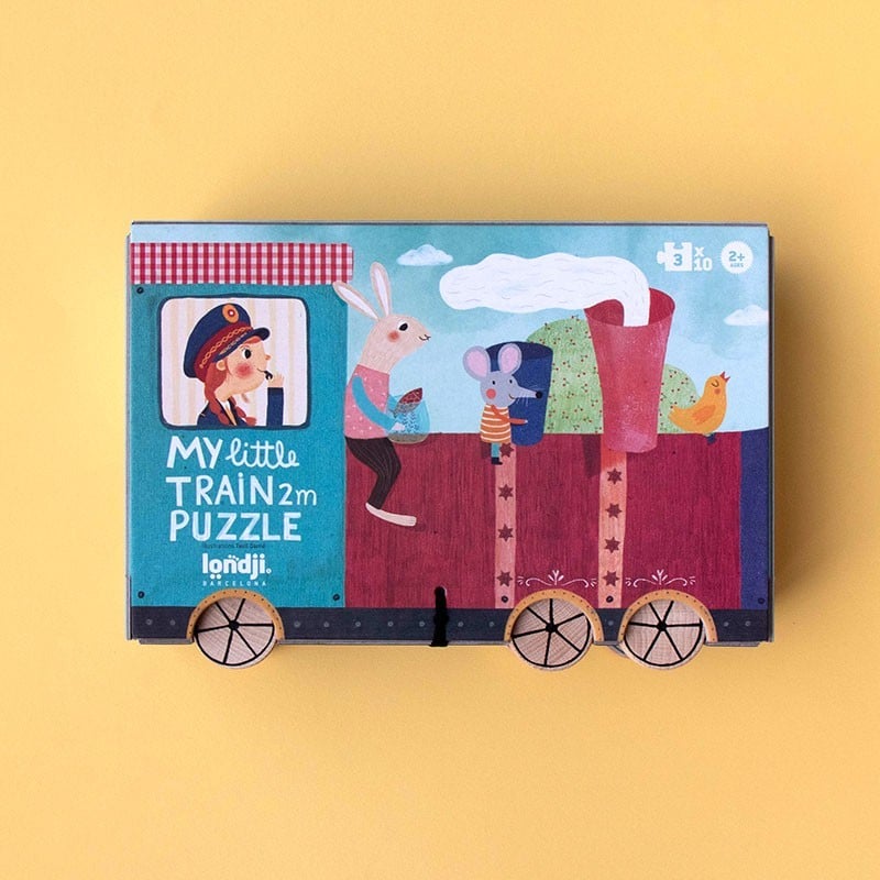 Puslespill og tellelek – 10x togvogner barn 2 år+ | Londji My Little Train