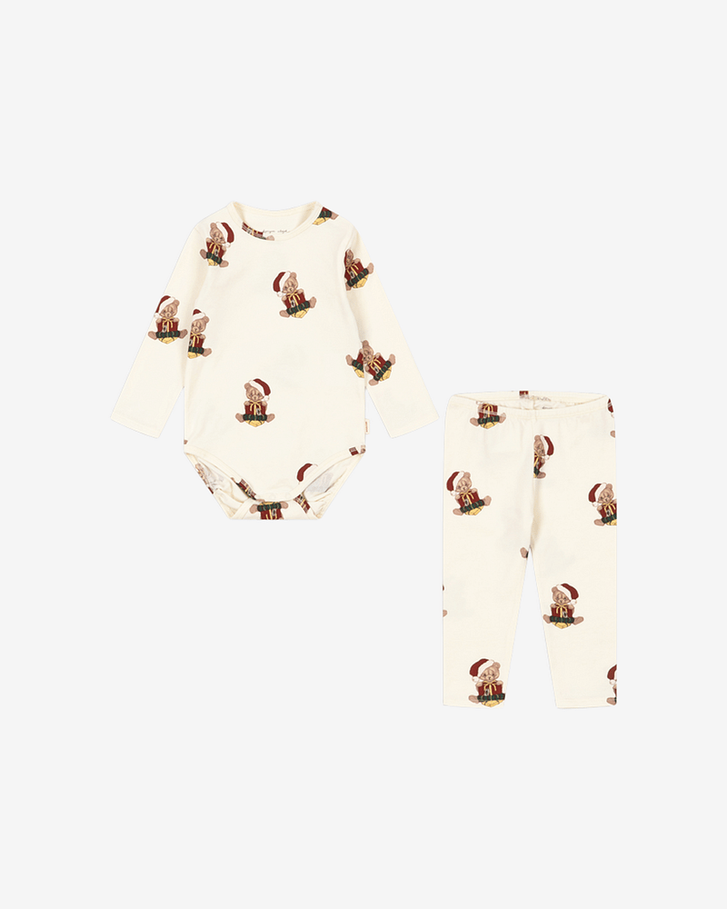 Pysjamas Baby - Body og Bukse - Øko Bomull | Julepysj Basic Body/Pants Set Gots
