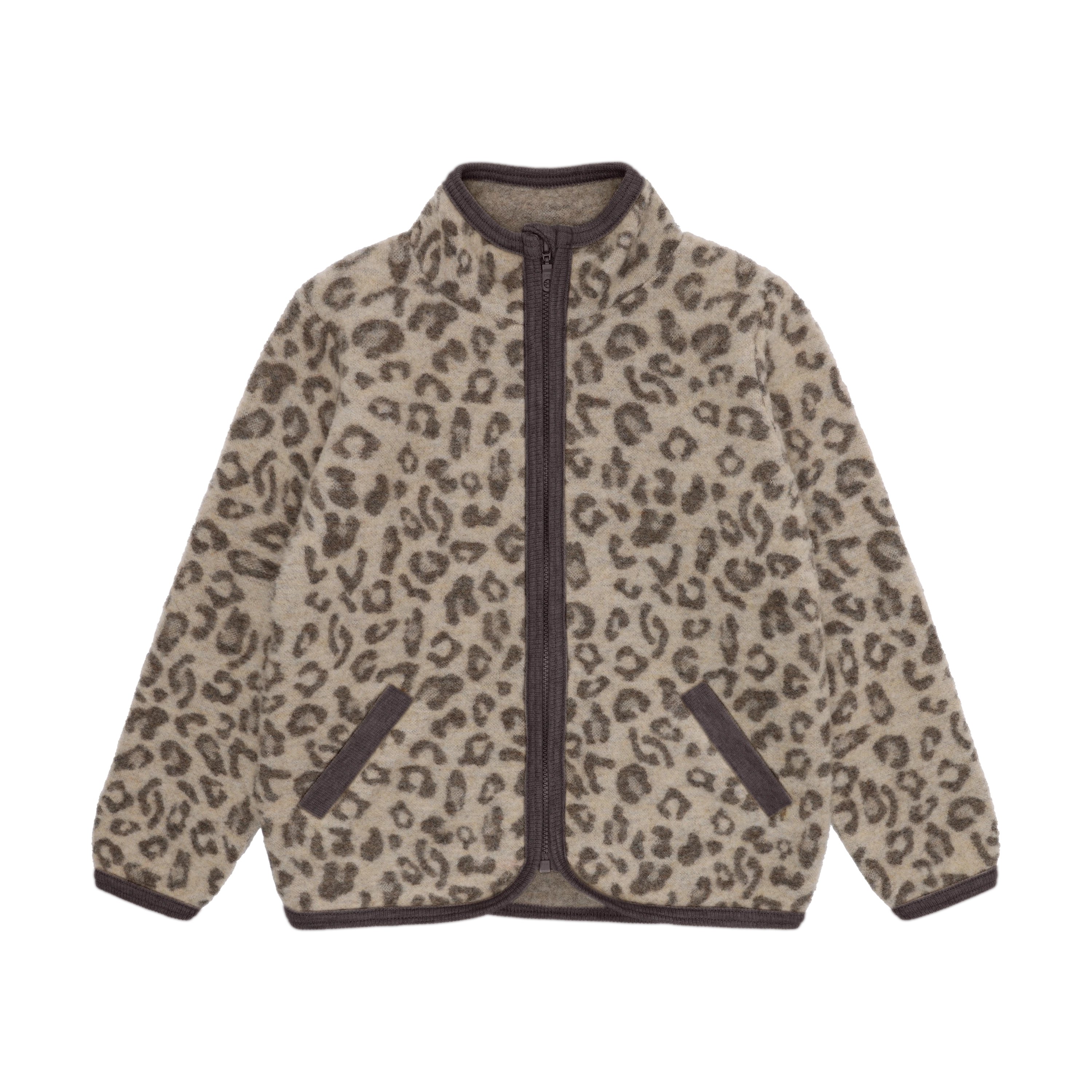 Ulljakke i ullfleece – Varm, 100% Merino | Jacket Wool Fleece Jacquard, Camel Melange - Leo