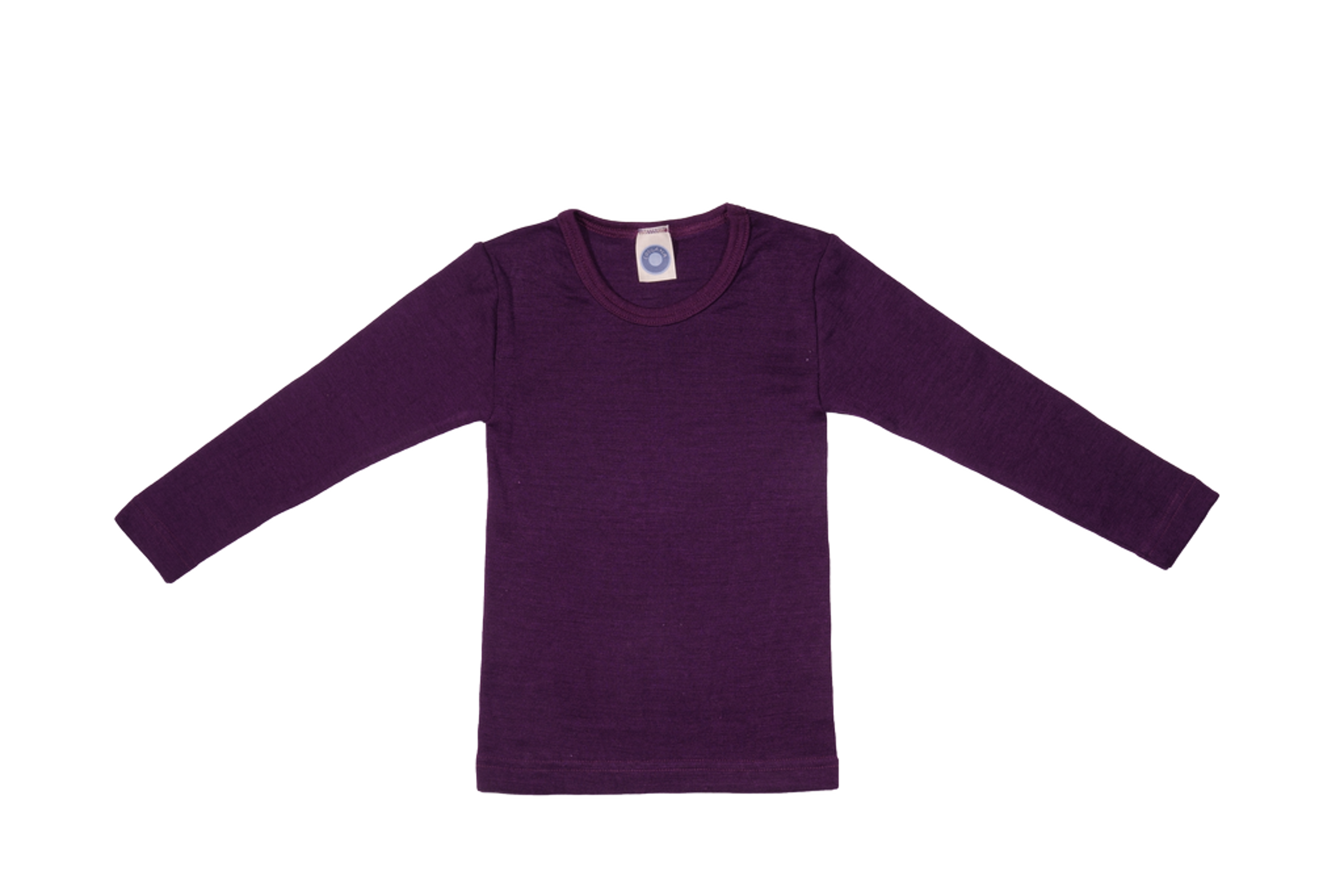 Ulltrøye Langermet – 70% Merino, 30% Silke – Ubehandlet Ull, Plomme - Lilla