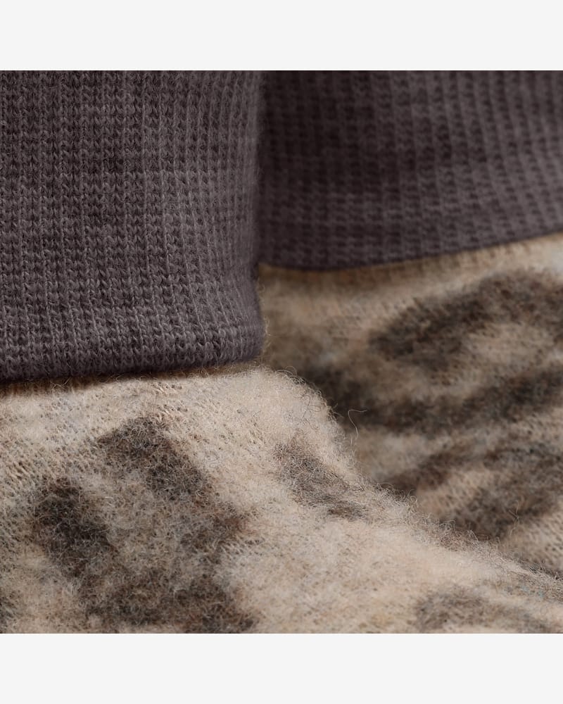 Ulltøfler i Ullfleece - Varm | Footies Wool Fleece Jacquard