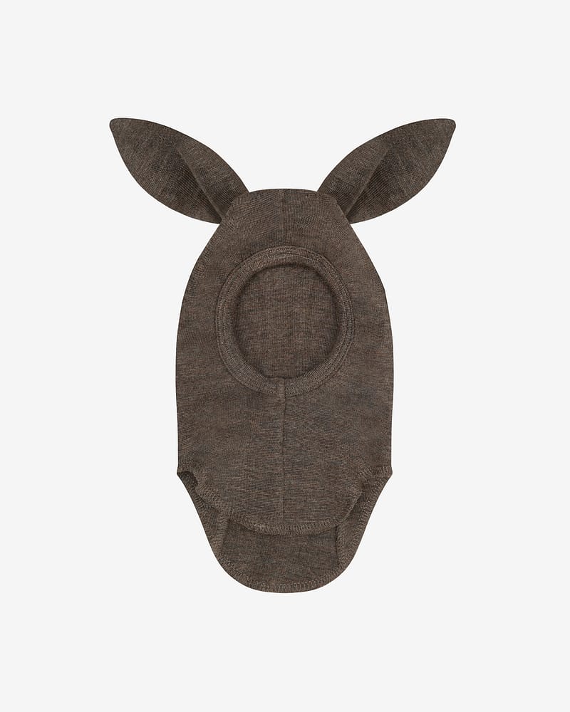 Balaclava Ull med Kaninører - 97% Merino, 3% Elastan, Tynn ullkvalitet | Balaclava Ears Wool Rib
