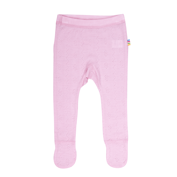 Leggings med fot – Ull 85%, Silke 15% – Pointelle, Lys Rosa