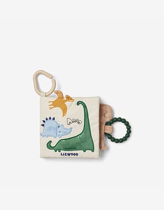 Babybok i stoff m/ speil og bitering | Fey Soft Book Dino Roar