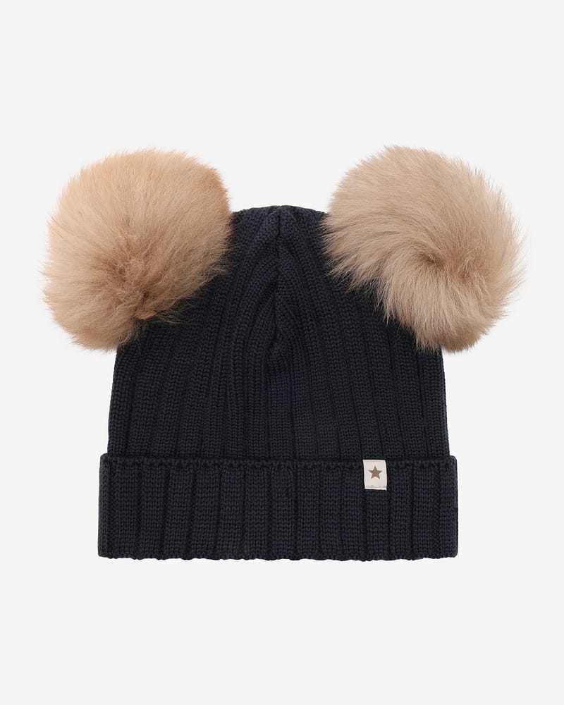 Lue med to Alpakkadusker - 100% Merinoull | Hat Knit Alpaca Pompoms