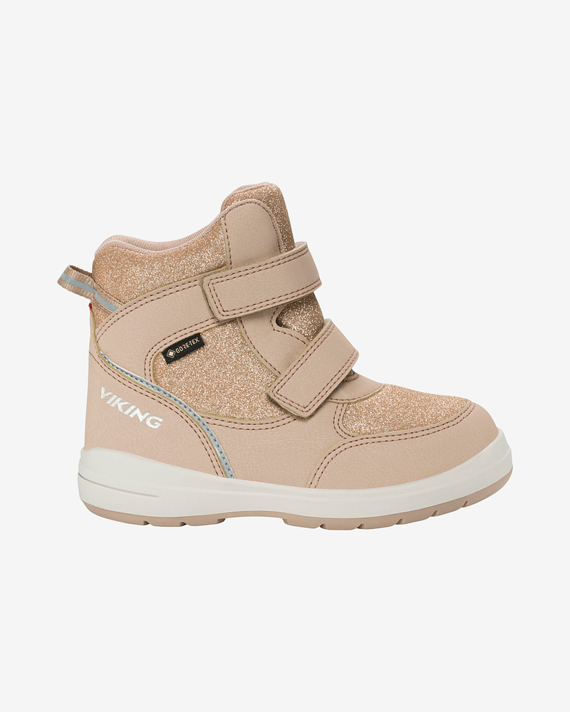 Viking Vintersko Barn - Isolert mellomhøy barnesko med glitter, Goretex | Fun Glitter Warm GTX 2V Beige