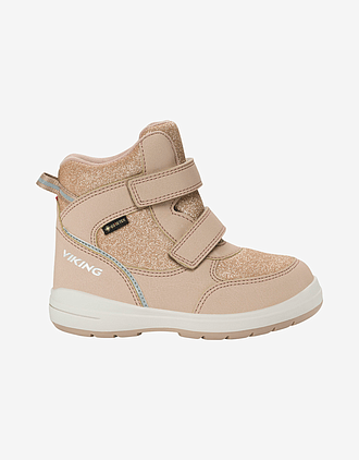 Viking Vintersko Barn - Isolert mellomhøy barnesko med glitter, Goretex | Fun Glitter Warm GTX 2V Beige