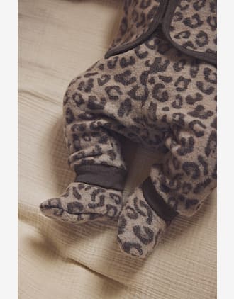 Ulltøfler i Ullfleece - Varm | Footies Wool Fleece Jacquard